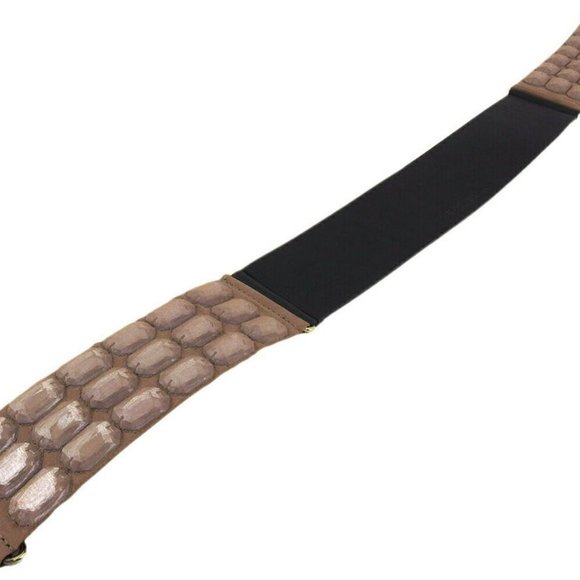 EMPORIO ARMANI belt jewel leather �~ gold metal fittings Auth main image 4